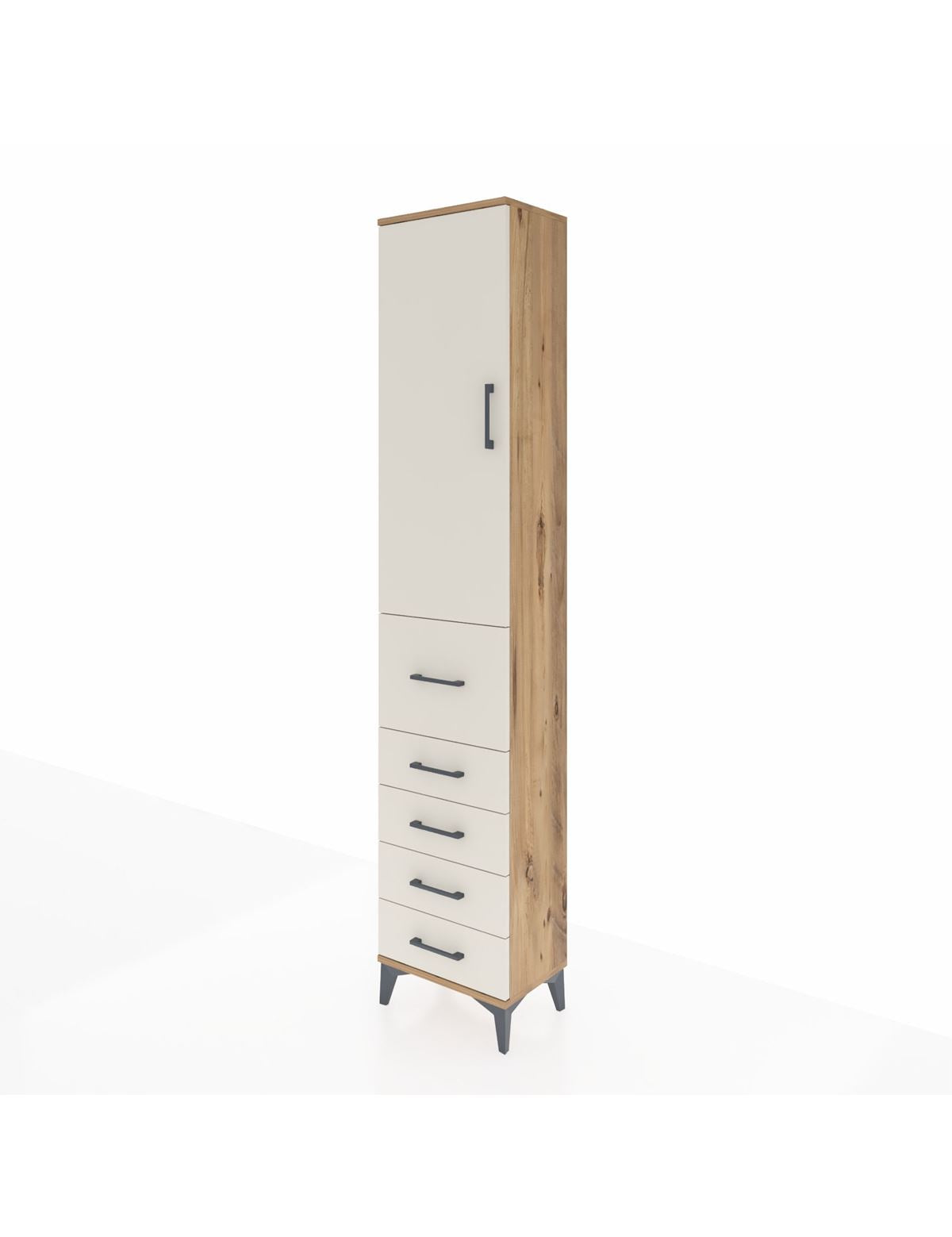Arges Dolap 2 Raflı 5 Çekmeceli Tek Askılı 44x30x221 - S28M118V7A