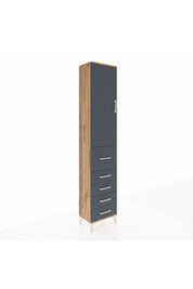 Arges Dolap 2 Raflı 5 Çekmeceli Tek Askılı 44x30x221 Çam-Antrasit