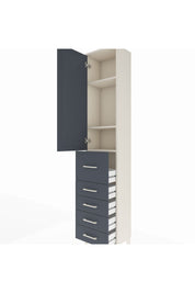 Arges Dolap 3 Raflı 5 Çekmeceli Tek Kapaklı 44x30x221 Aytaşı-Antrasit