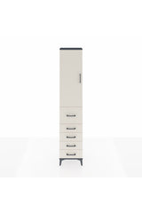 Arges Dolap 3 Raflı 5 Çekmeceli Tek Kapaklı 44x30x221