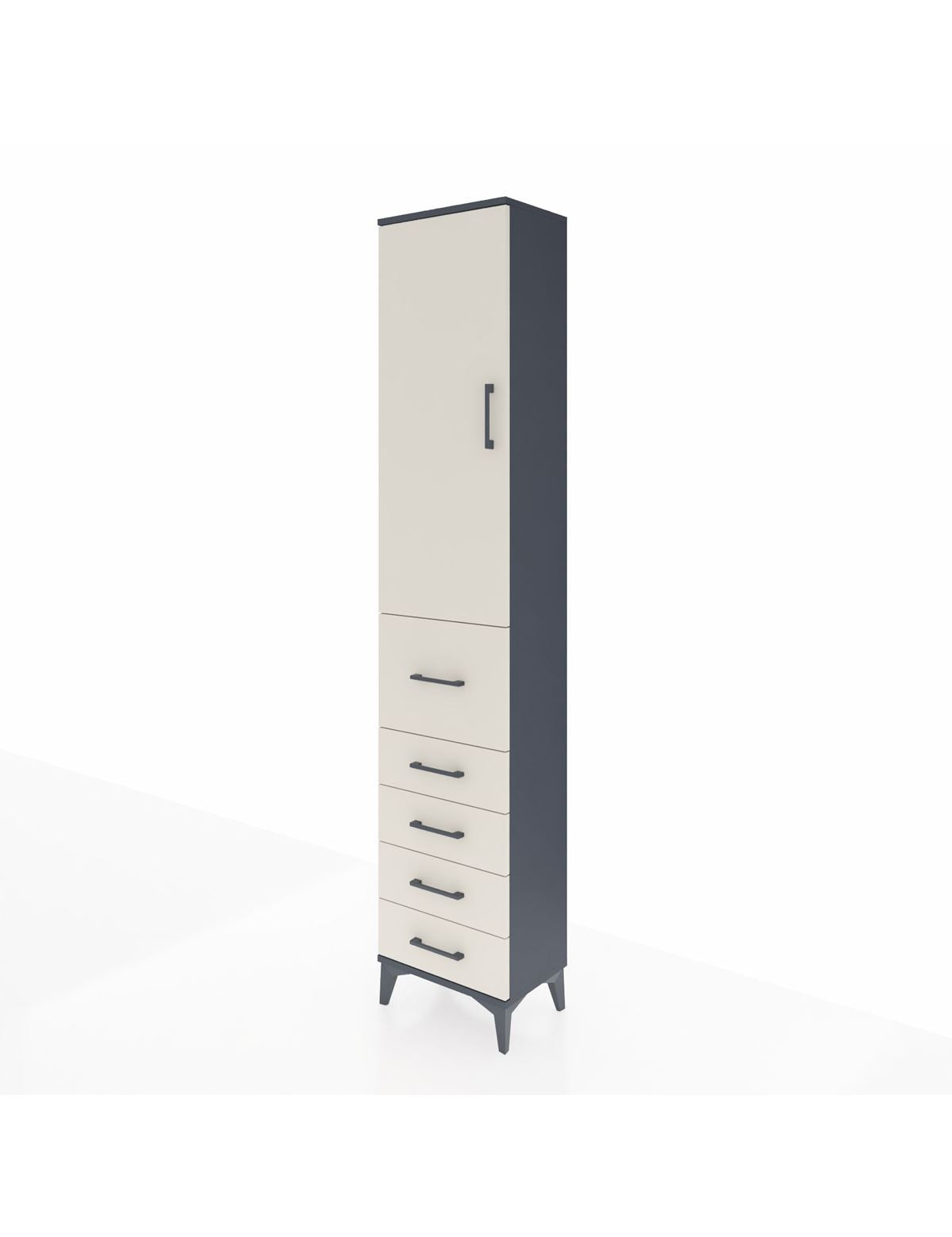 Arges Dolap 3 Raflı 5 Çekmeceli Tek Kapaklı 44x30x221 - S28M119V4A