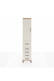 Arges Dolap 3 Raflı 5 Çekmeceli Tek Kapaklı 44x30x221 Çam-Aytaşı