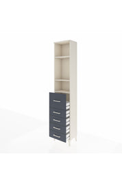 Arges Dolap 3 Raflı 5 Çekmeceli 44x30x221 Aytaşı-Antrasit