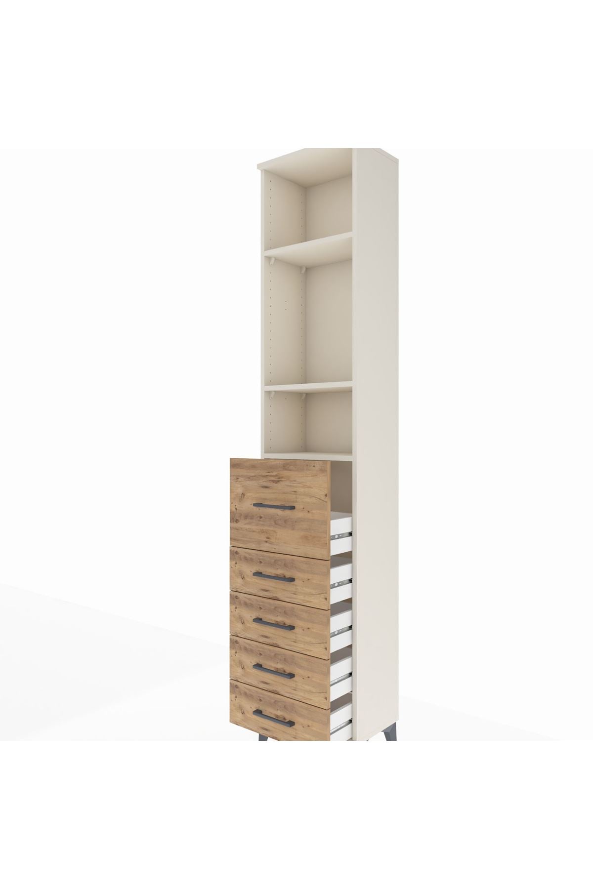 Arges Dolap 3 Raflı 5 Çekmeceli 44x30x221 Aytaşı-Çam