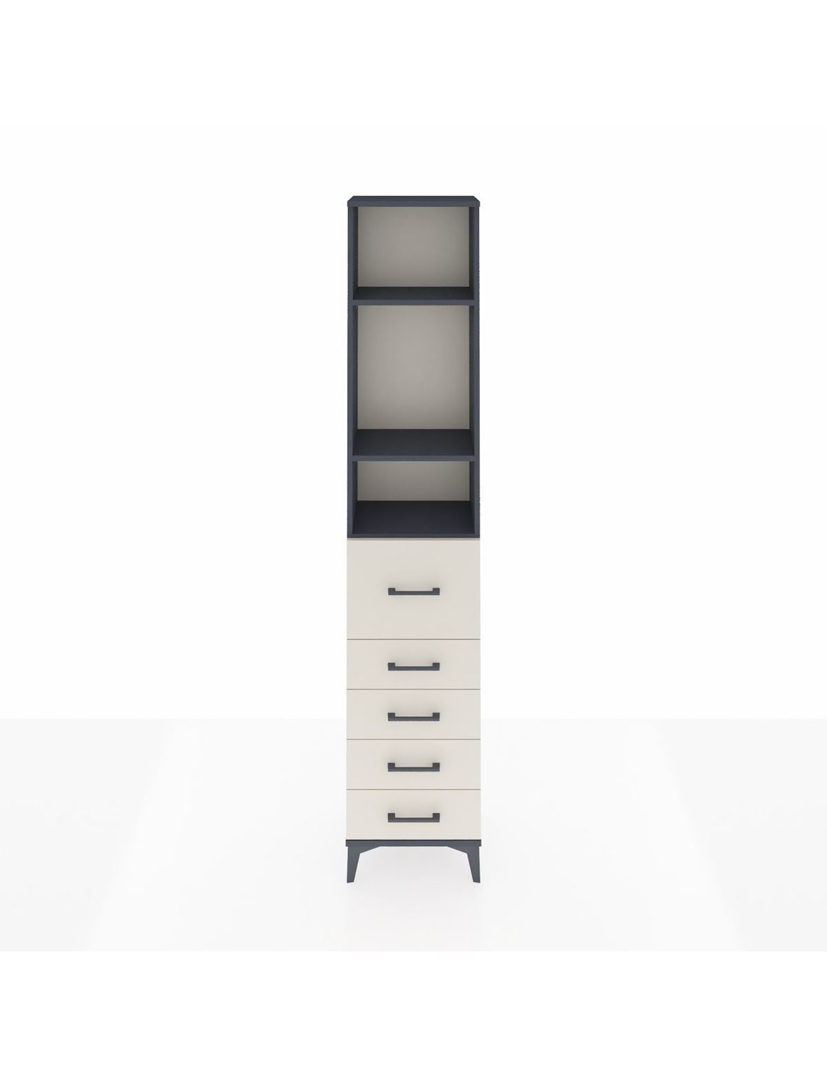 Arges Dolap 3 Raflı 5 Çekmeceli 44x30x221 Antrasit-Aytaşı