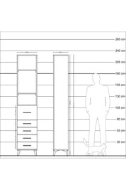 Arges Dolap 3 Raflı 5 Çekmeceli 44x30x221 Antrasit-Aytaşı