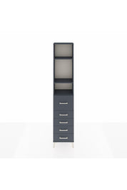 Arges Dolap 3 Raflı 5 Çekmeceli 44x30x221 Antrasit-Antrasit