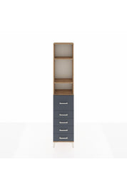 Arges Dolap 3 Raflı 5 Çekmeceli 44x30x221 Çam-Antrasit