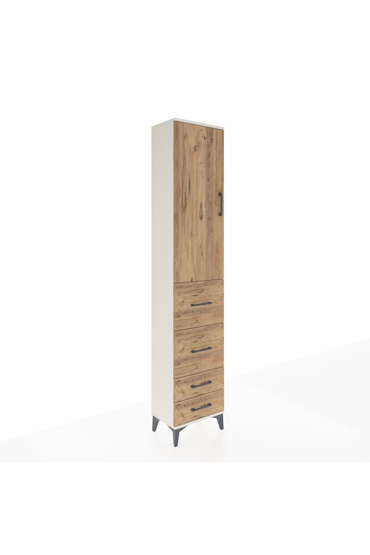 Arges Dolap 2 Raflı 4 Çekmeceli Tek Askılı 44x30x221 Aytaşı-Çam