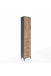 Arges Dolap 2 Raflı 4 Çekmeceli Tek Askılı 44x30x221 Antrasit-Çam