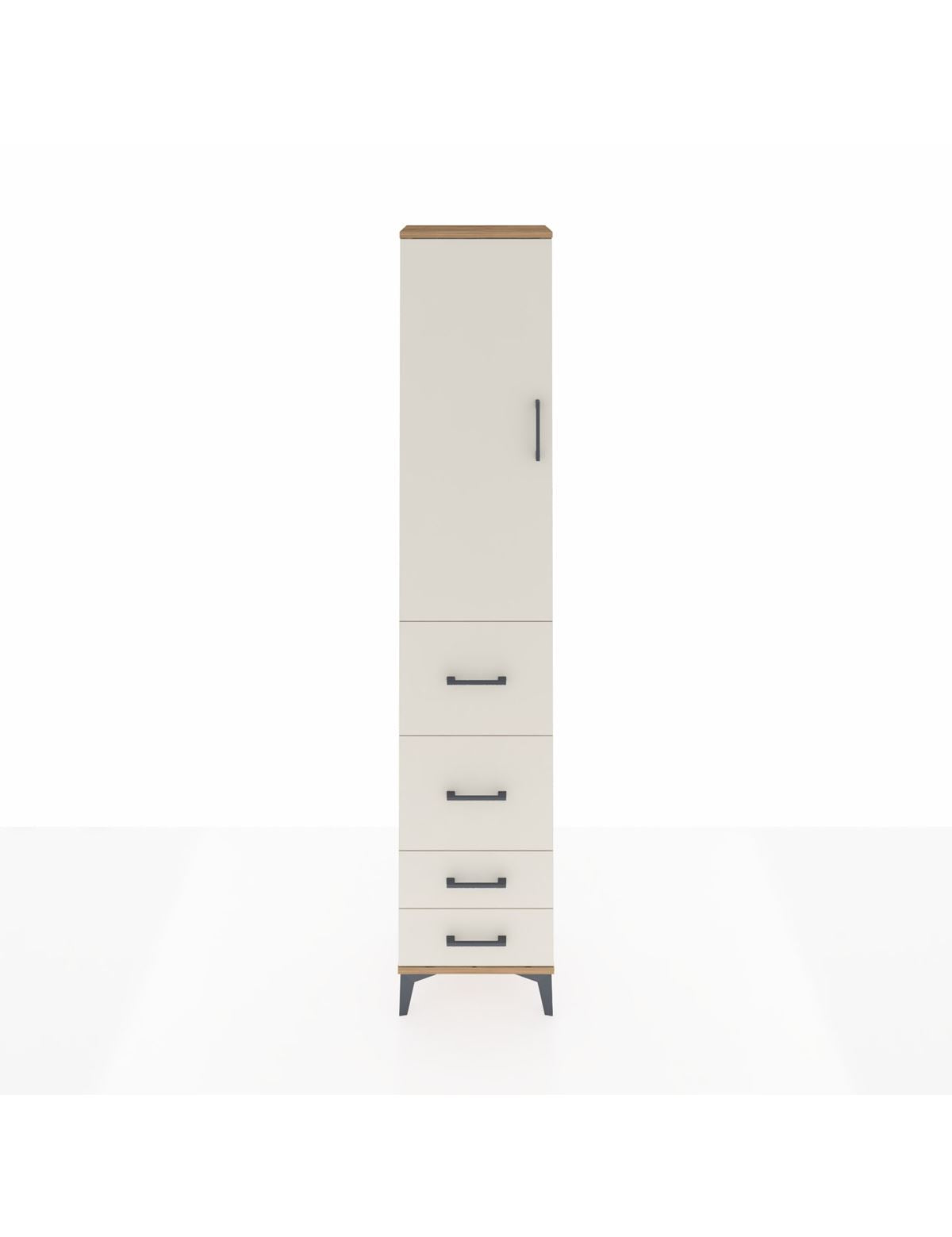 Arges Dolap 2 Raflı 4 Çekmeceli Tek Askılı 44x30x221 Çam-Aytaşı