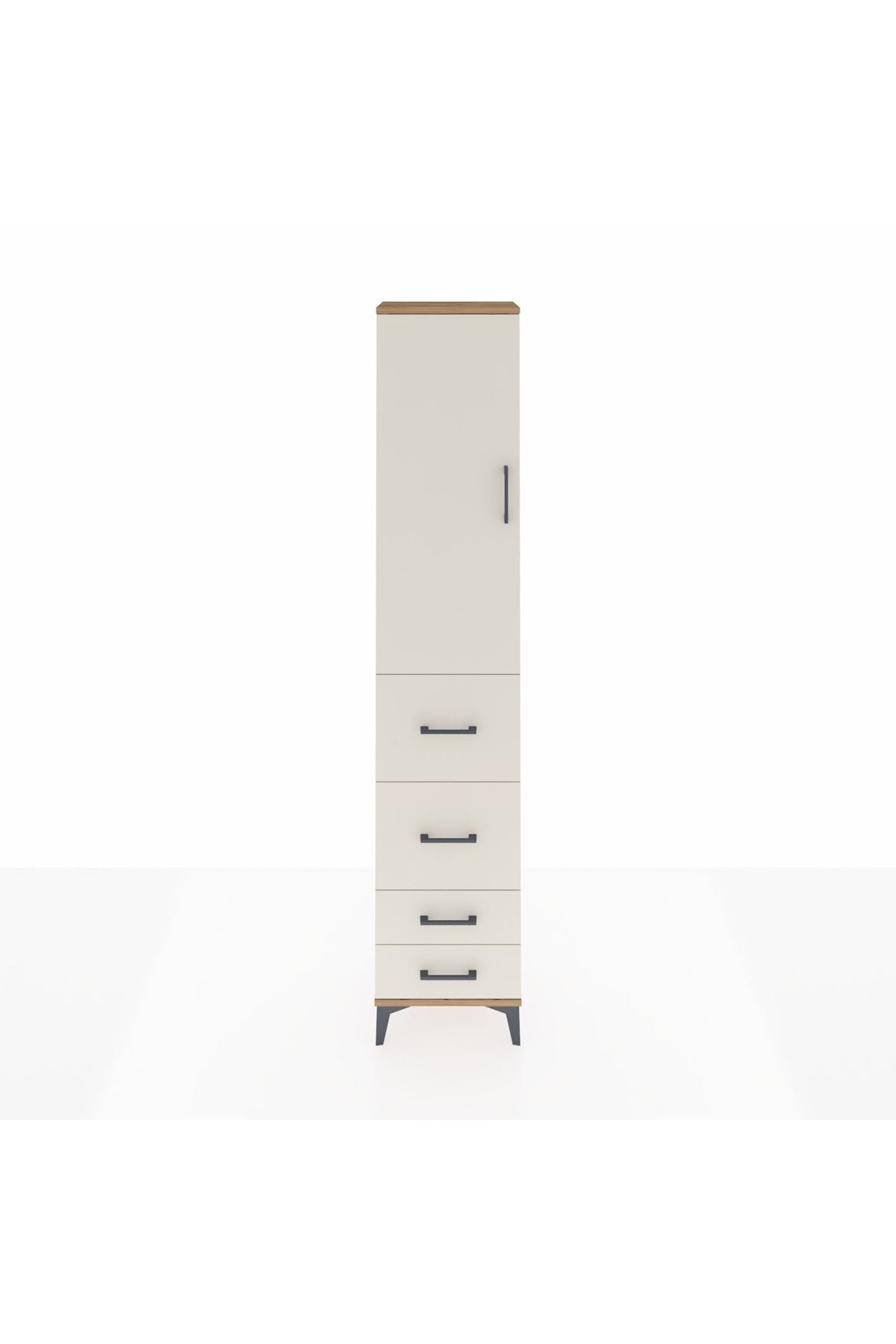 Arges Dolap 2 Raflı 4 Çekmeceli Tek Askılı 44x30x221 Çam-Aytaşı