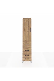 Arges Dolap 2 Raflı 4 Çekmeceli Tek Askılı 44x30x221 Çam-Çam