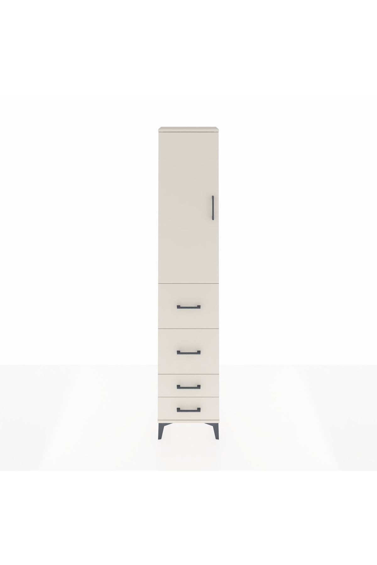 Arges Dolap 3 Raflı 4 Çekmeceli Tek Kapaklı 44x30x221 Aytaşı-Aytaşı