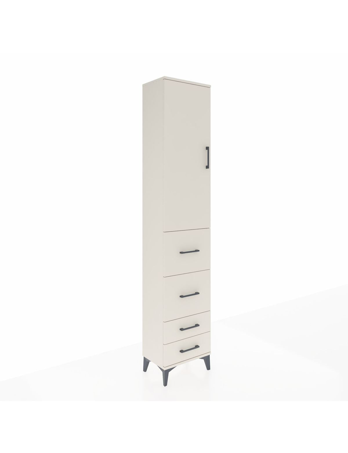 Arges Dolap 3 Raflı 4 Çekmeceli Tek Kapaklı 44x30x221 Aytaşı-Aytaşı