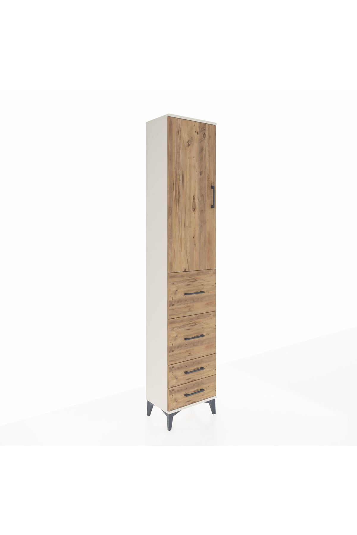 Arges Dolap 3 Raflı 4 Çekmeceli Tek Kapaklı 44x30x221 - S28M122V3A