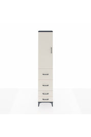 Arges Dolap 3 Raflı 4 Çekmeceli Tek Kapaklı 44x30x221 Antrasit-Aytaşı