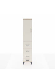 Arges Dolap 3 Raflı 4 Çekmeceli Tek Kapaklı 44x30x221 Çam-Aytaşı