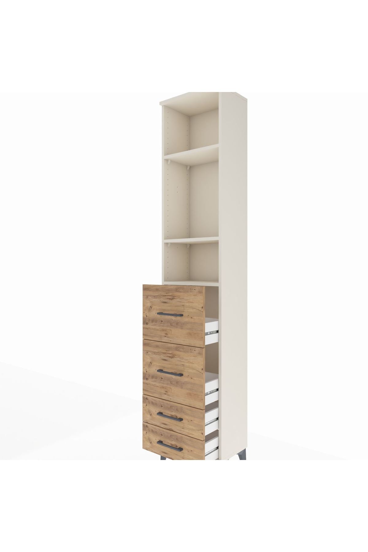 Arges Dolap 3 Raflı 4 Çekmeceli 44x30x221 Aytaşı-Çam