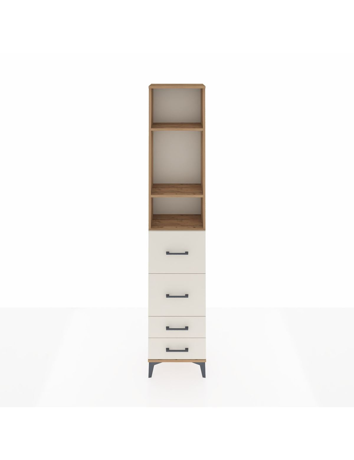 Arges Dolap 3 Raflı 4 Çekmeceli 44x30x221 Çam-Aytaşı