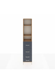 Arges Dolap 3 Raflı 4 Çekmeceli 44x30x221 Çam-Antrasit