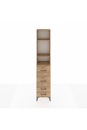 Arges Dolap 3 Raflı 4 Çekmeceli 44x30x221 Çam-Çam