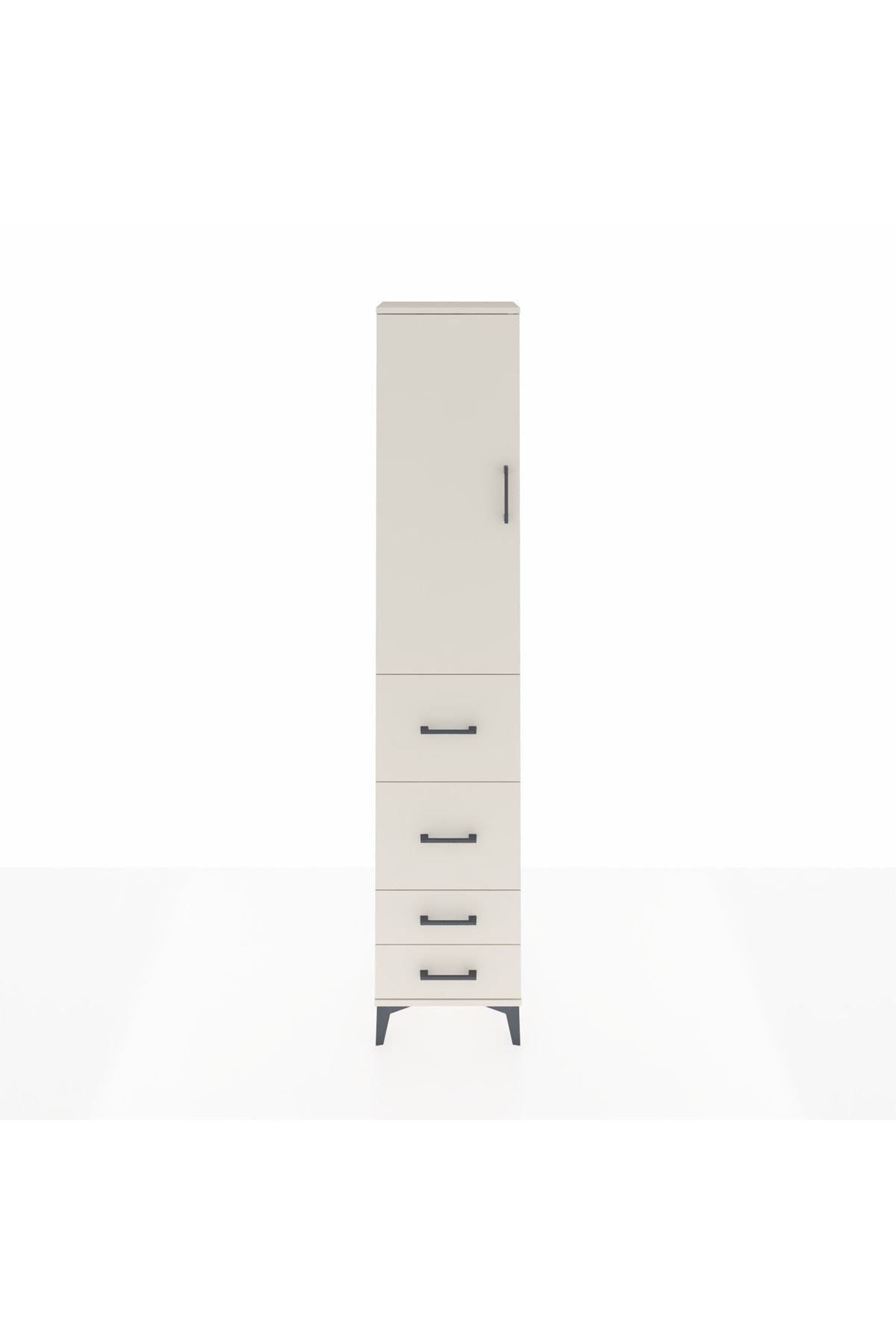 Arges Dolap 2 Raflı 4 Çekmeceli Tek Askılı 44x30x221 - S28M124V1A