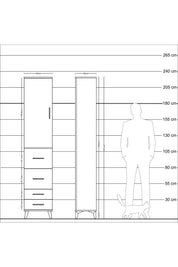 Arges Dolap 2 Raflı 4 Çekmeceli Tek Askılı 44x30x221 Aytaşı-Aytaşı