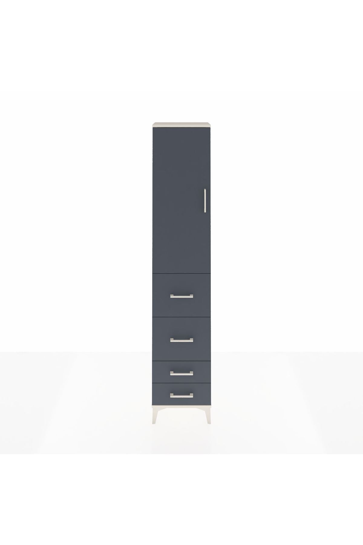 Arges Dolap 2 Raflı 4 Çekmeceli Tek Askılı 44x30x221 - S28M124V2A