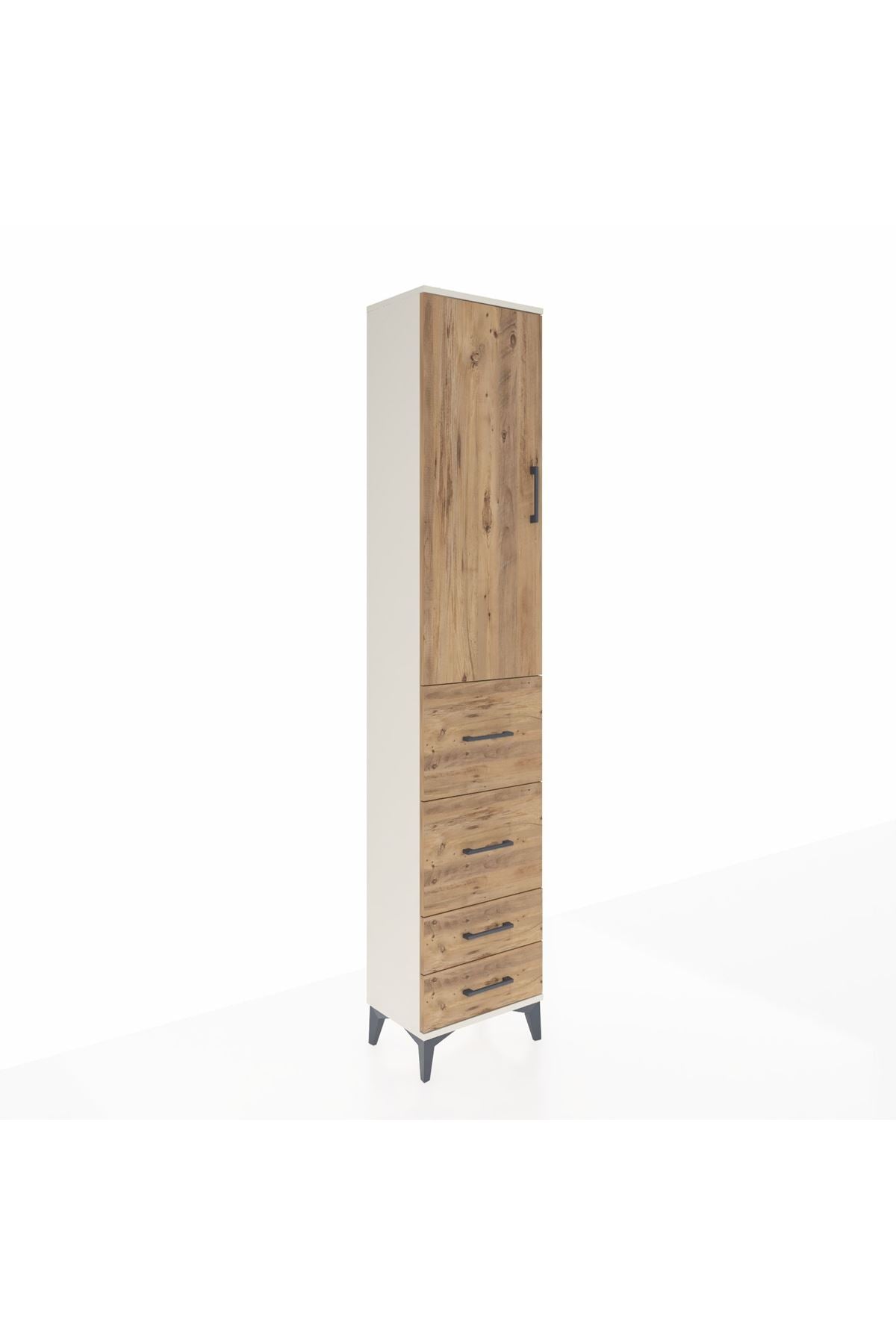 Arges Dolap 2 Raflı 4 Çekmeceli Tek Askılı 44x30x221 Aytaşı-Çam