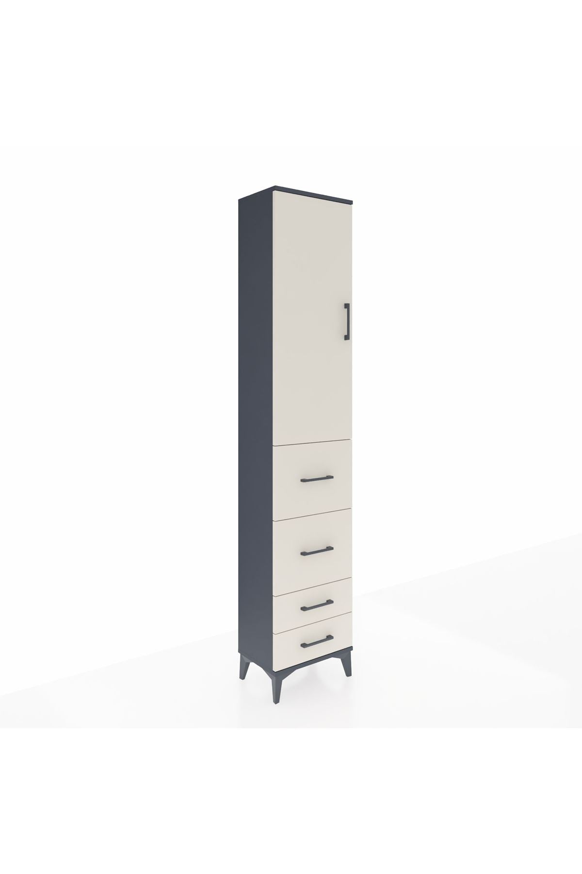 Arges Dolap 2 Raflı 4 Çekmeceli Tek Askılı 44x30x221 - S28M124V4A