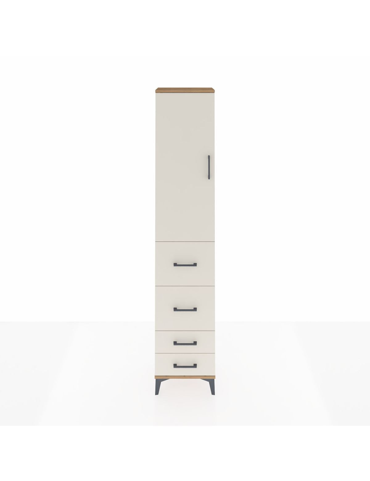 Arges Dolap 2 Raflı 4 Çekmeceli Tek Askılı 44x30x221 Çam-Aytaşı