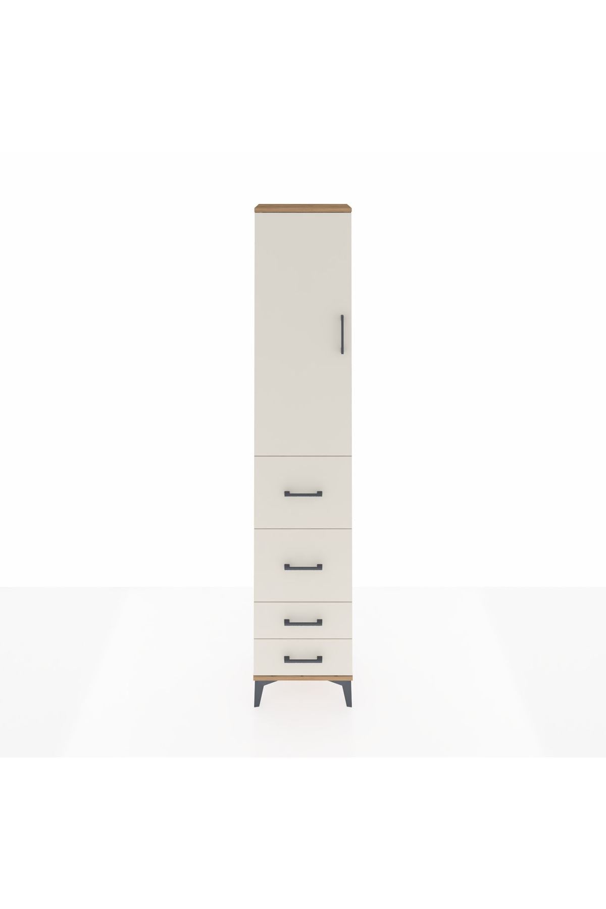 Arges Dolap 2 Raflı 4 Çekmeceli Tek Askılı 44x30x221 Çam-Aytaşı