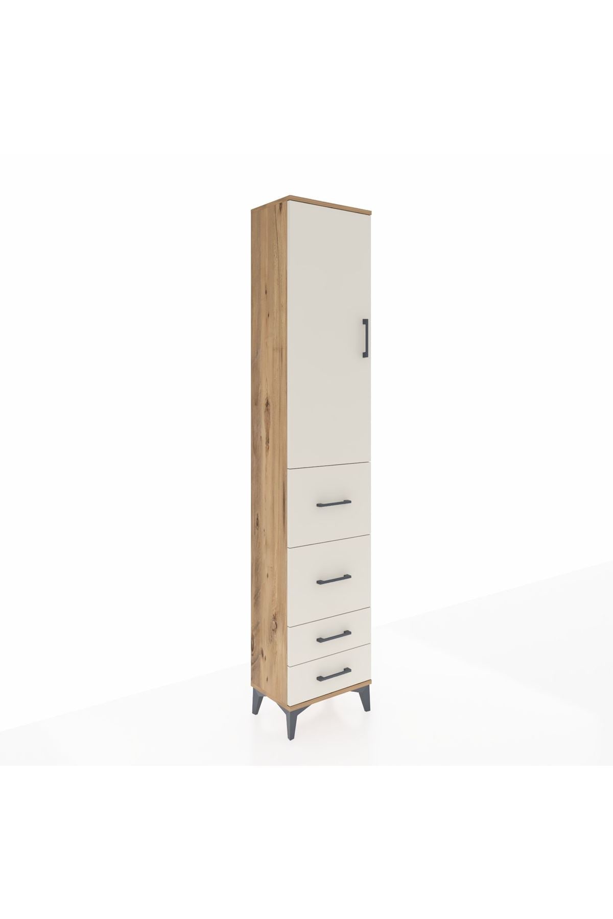 Arges Dolap 2 Raflı 4 Çekmeceli Tek Askılı 44x30x221 - S28M124V7A