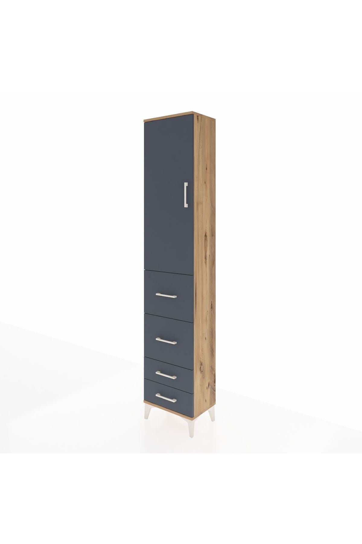 Arges Dolap 2 Raflı 4 Çekmeceli Tek Askılı 44x30x221 - S28M124V8A