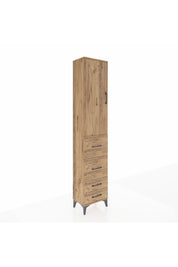 Arges Dolap 2 Raflı 4 Çekmeceli Tek Askılı 44x30x221 Çam-Çam