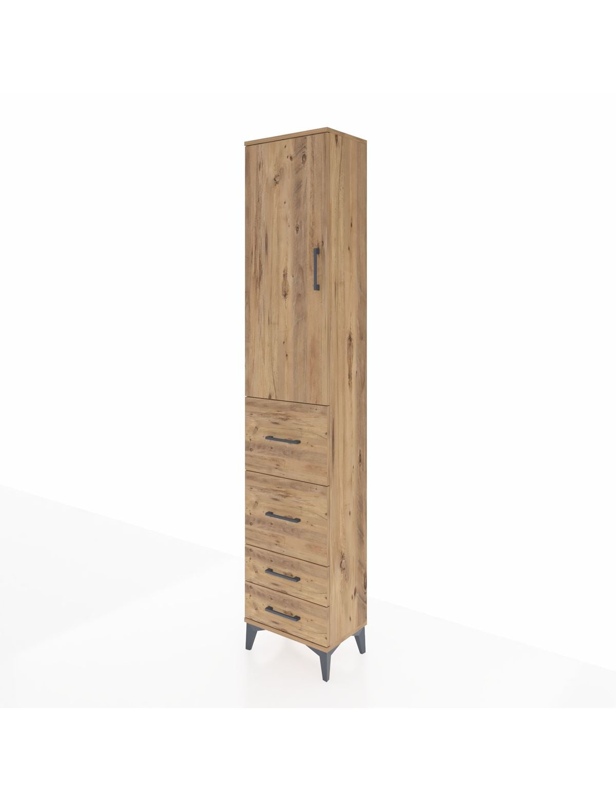 Arges Dolap 2 Raflı 4 Çekmeceli Tek Askılı 44x30x221 - S28M124V9A