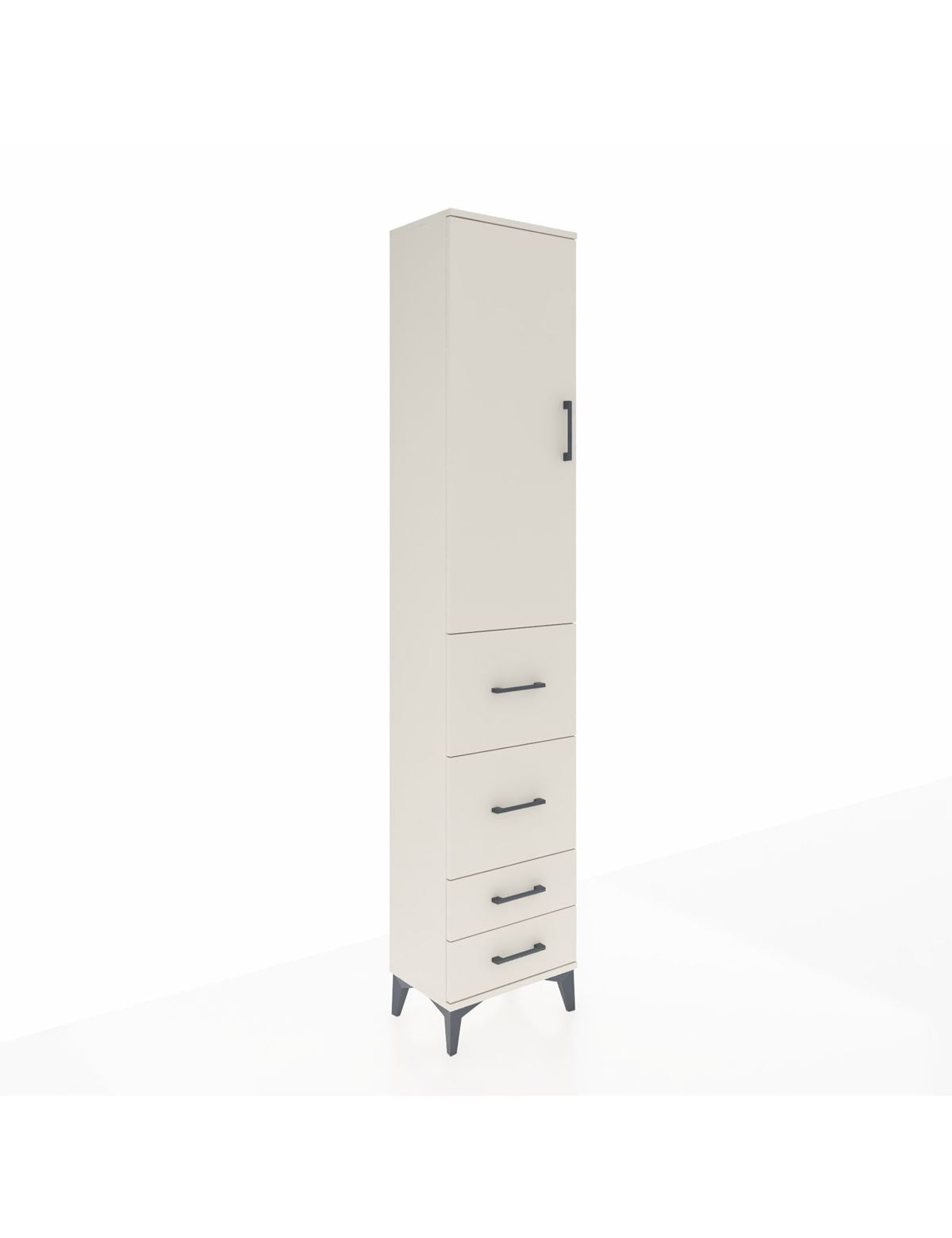 Arges Dolap 3 Raflı 4 Çekmeceli Tek Kapaklı 44x30x221 Aytaşı-Aytaşı