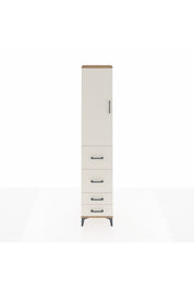 Arges Dolap 3 Raflı 4 Çekmeceli Tek Kapaklı 44x30x221 Çam-Aytaşı