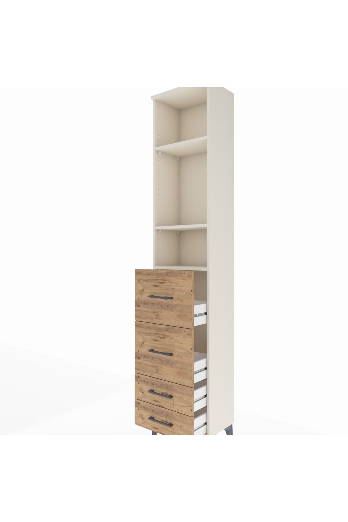 Arges Dolap 3 Raflı 4 Çekmeceli 44x30x221 Aytaşı-Çam