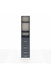 Arges Dolap 3 Raflı 4 Çekmeceli 44x30x221 Antrasit-Antrasit