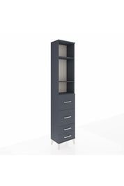 Arges Dolap 3 Raflı 4 Çekmeceli 44x30x221 Antrasit-Antrasit