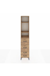 Arges Dolap 3 Raflı 4 Çekmeceli 44x30x221 Çam-Çam