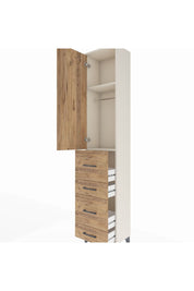 Arges Dolap 2 Raflı 4 Çekmeceli Tek Askılı 44x30x221 Aytaşı-Çam