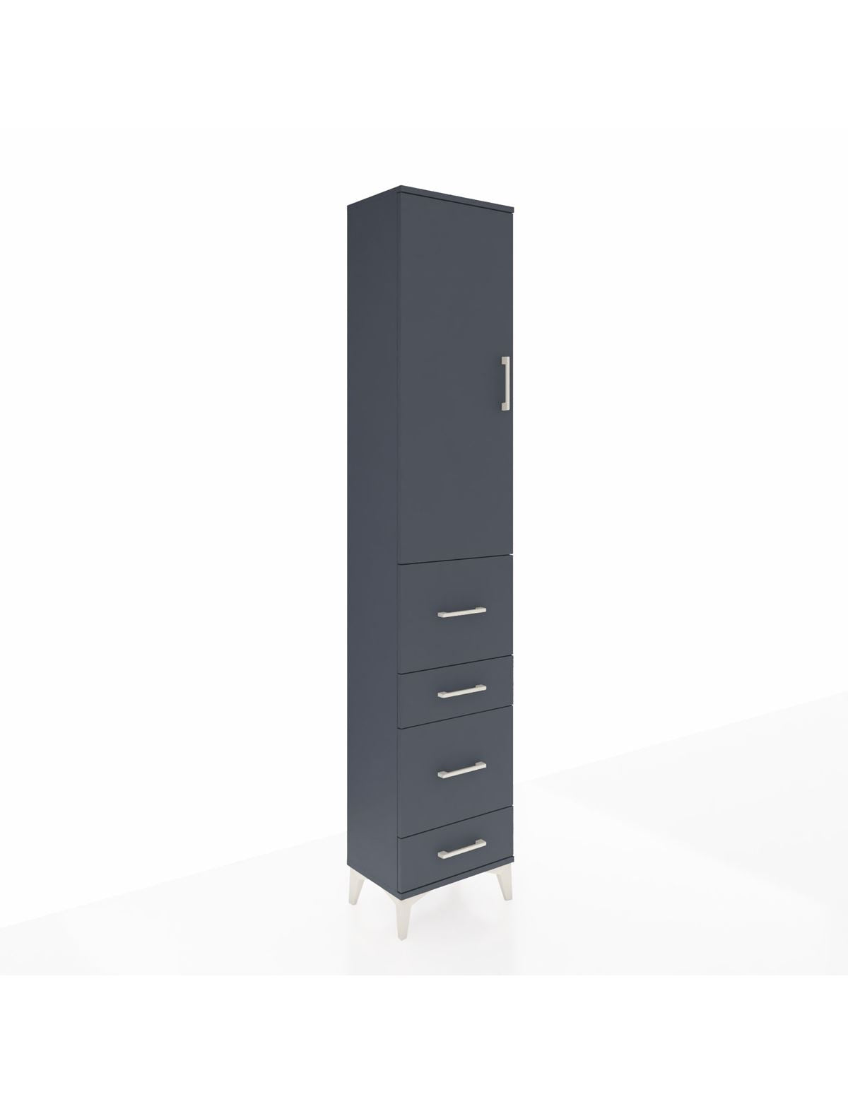 Arges Dolap 2 Raflı 4 Çekmeceli Tek Askılı 44x30x221 Antrasit-Antrasit