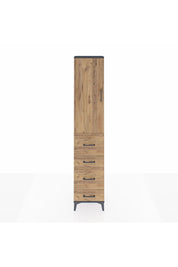 Arges Dolap 2 Raflı 4 Çekmeceli Tek Askılı 44x30x221 Antrasit-Çam