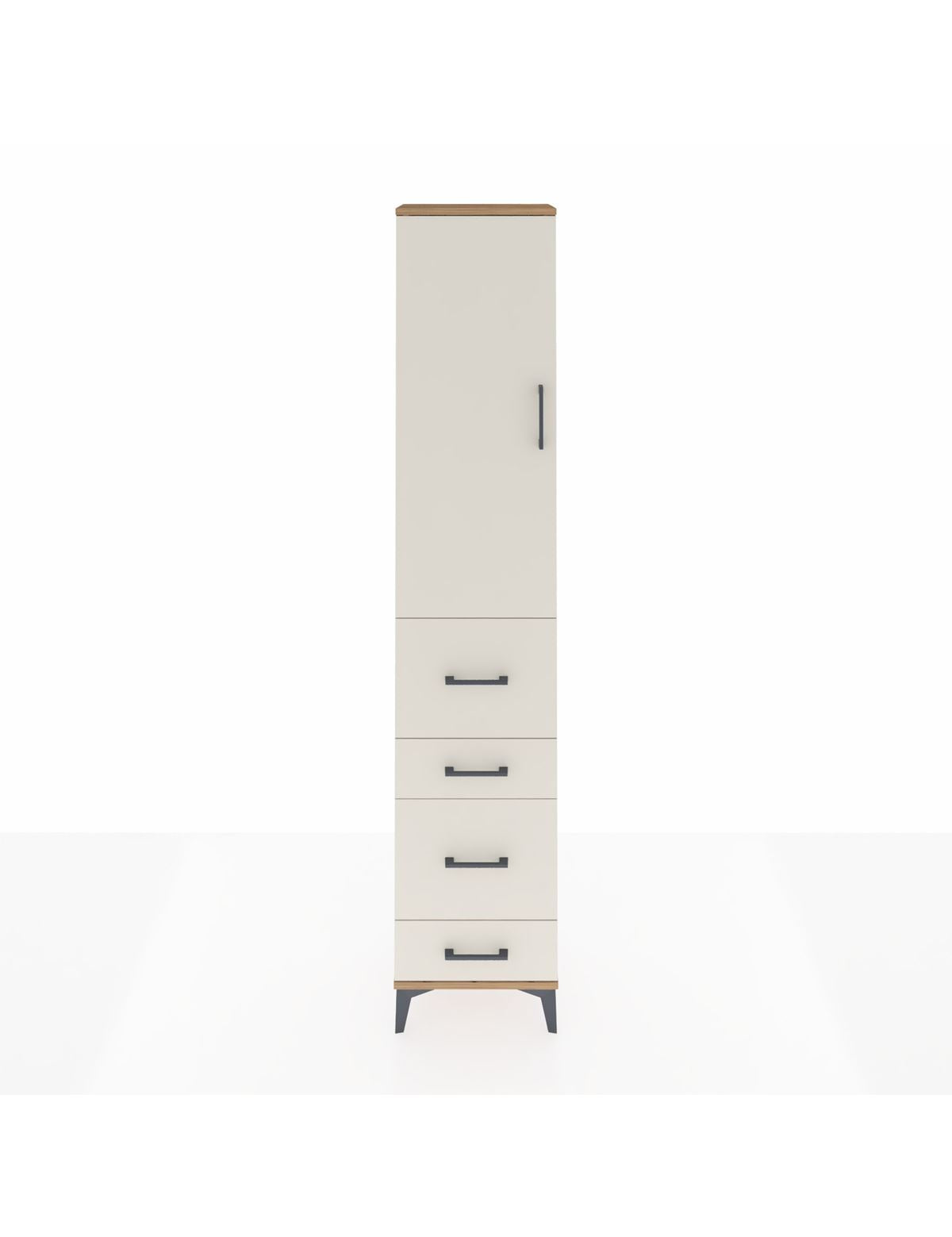 Arges Dolap 2 Raflı 4 Çekmeceli Tek Askılı 44x30x221 Çam-Aytaşı