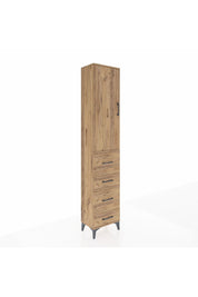 Arges Dolap 2 Raflı 4 Çekmeceli Tek Askılı 44x30x221 Çam-Çam