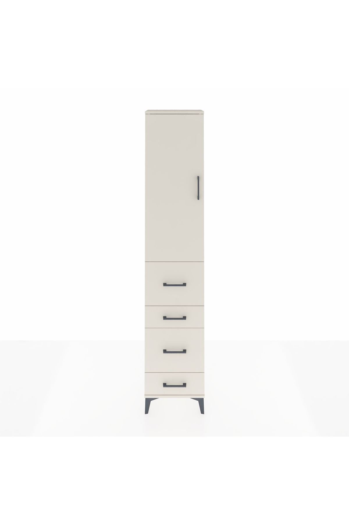 Arges Dolap 3 Raflı 4 Çekmeceli Tek Kapaklı 44x30x221 Aytaşı-Aytaşı