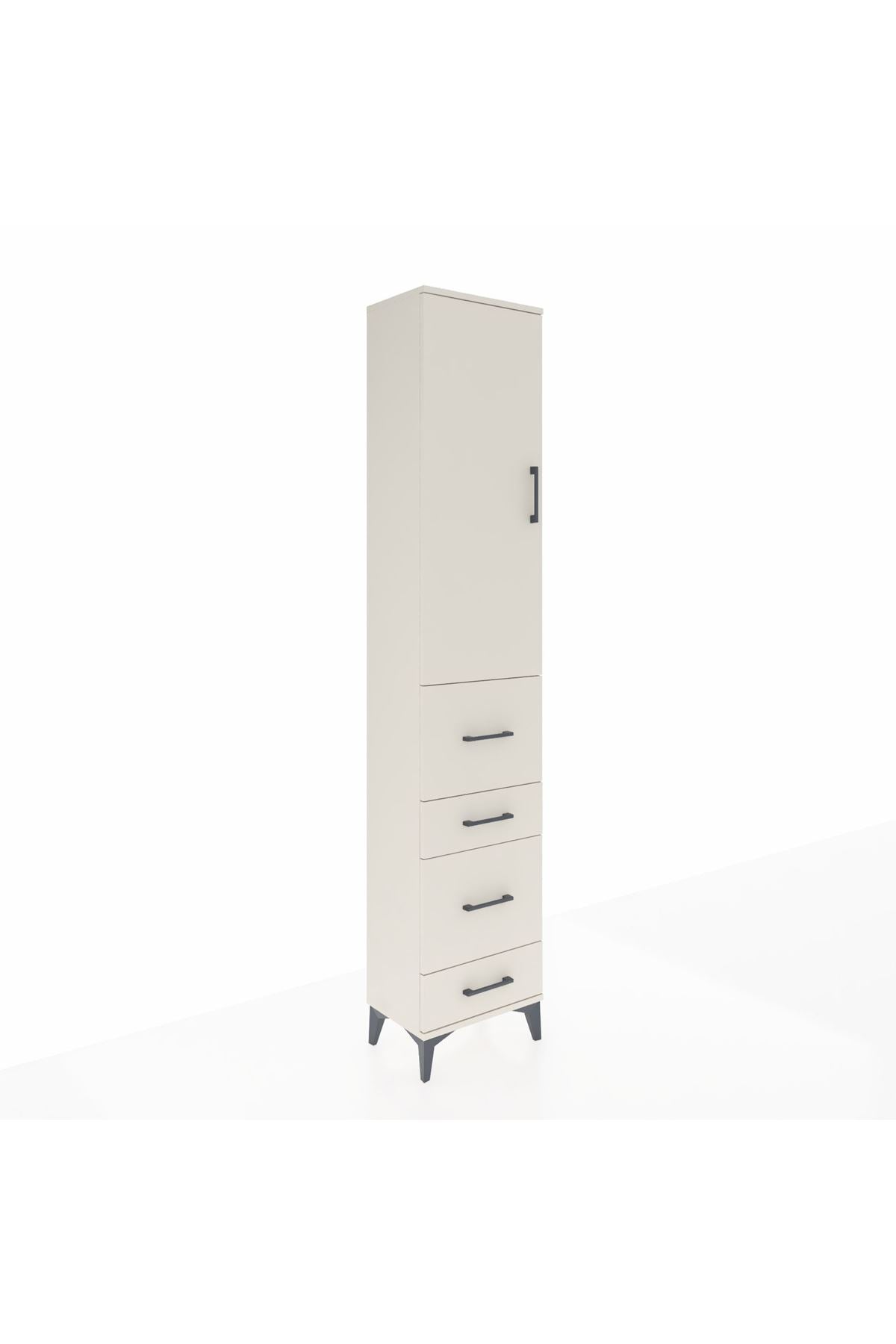 Arges Dolap 3 Raflı 4 Çekmeceli Tek Kapaklı 44x30x221 Aytaşı-Aytaşı